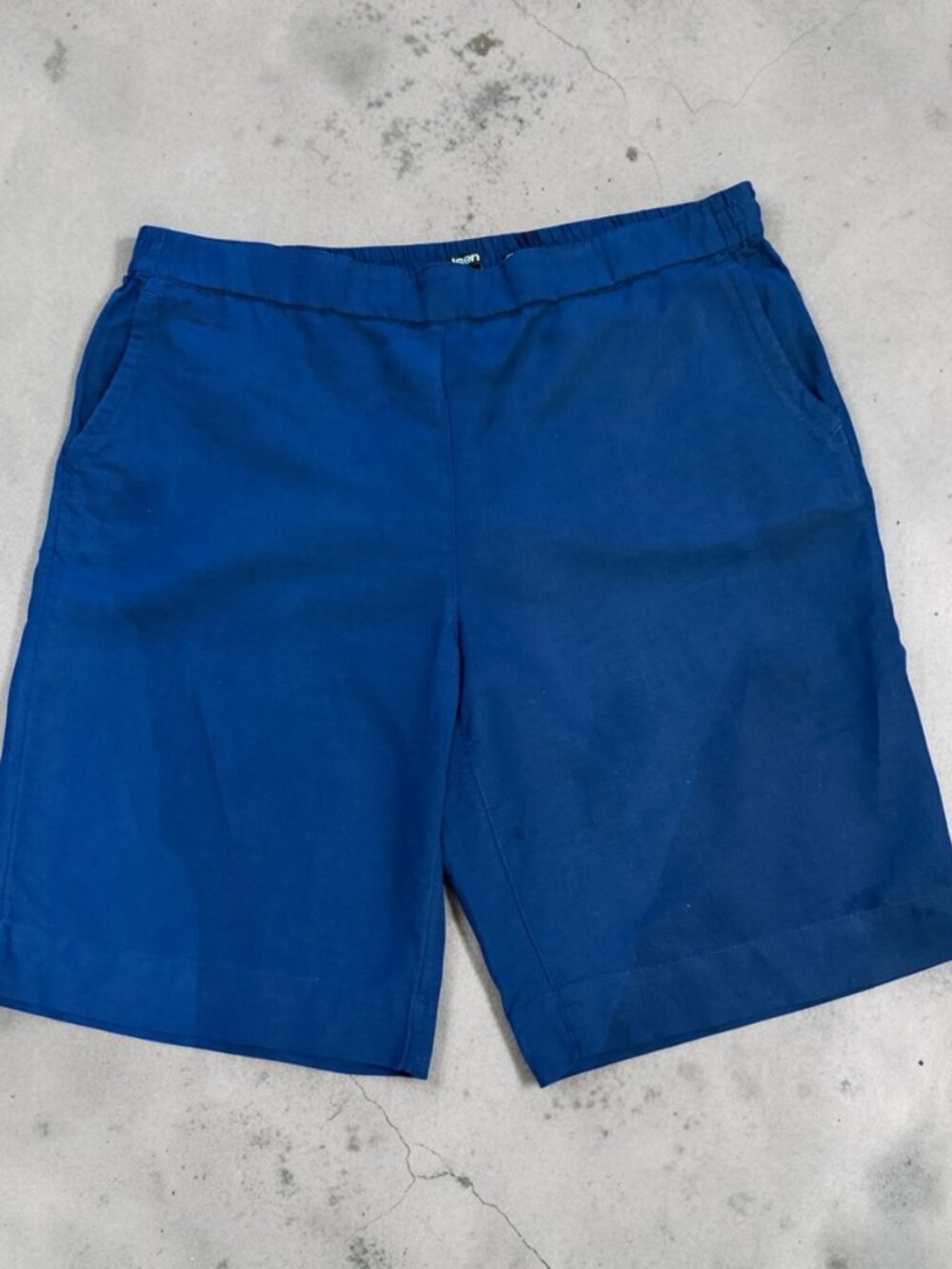 Linen/Cotton Bermuda Shorts - Olsen, Navy Blue, 14